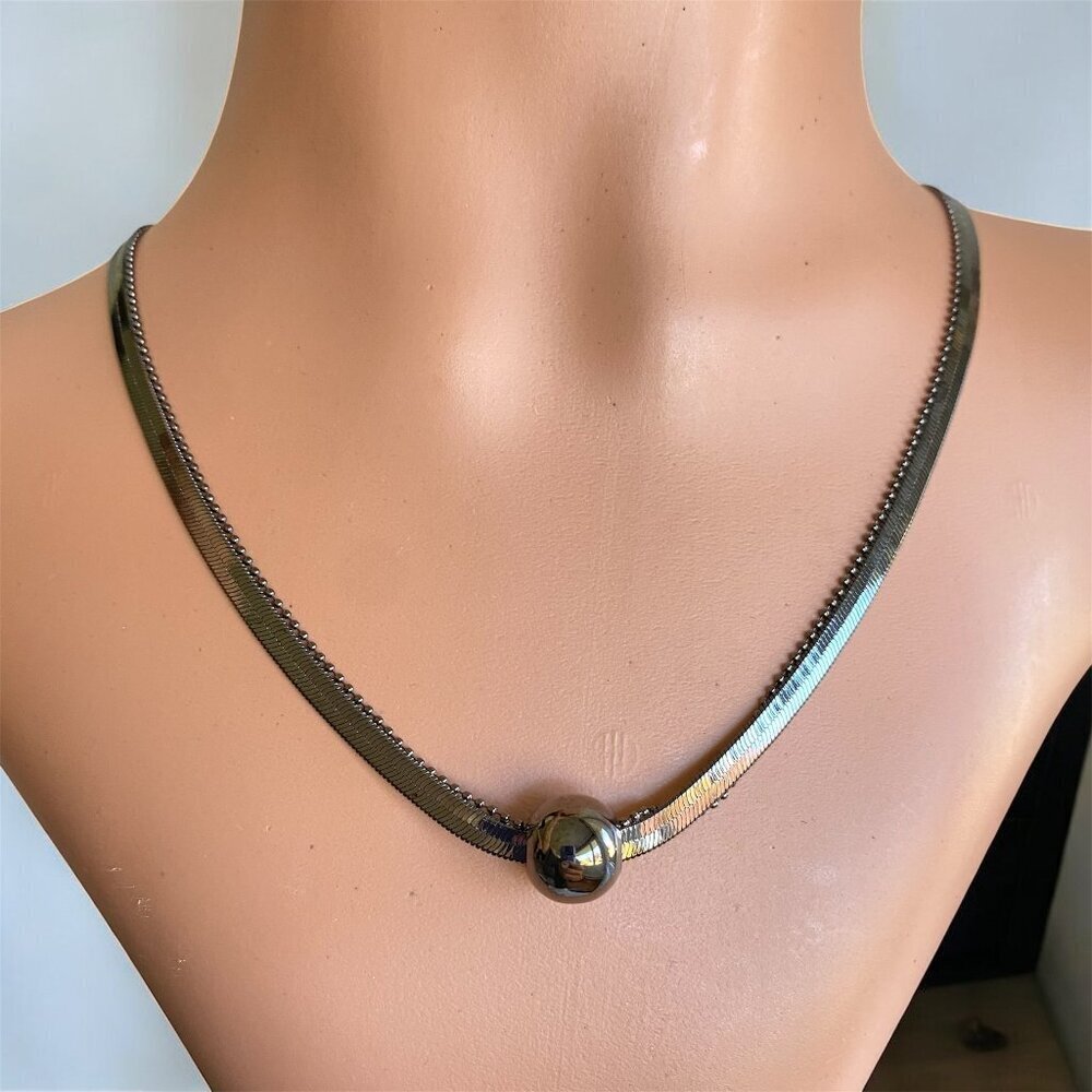FAC NWT Gunmetal Minimalist Layered Necklace​​​